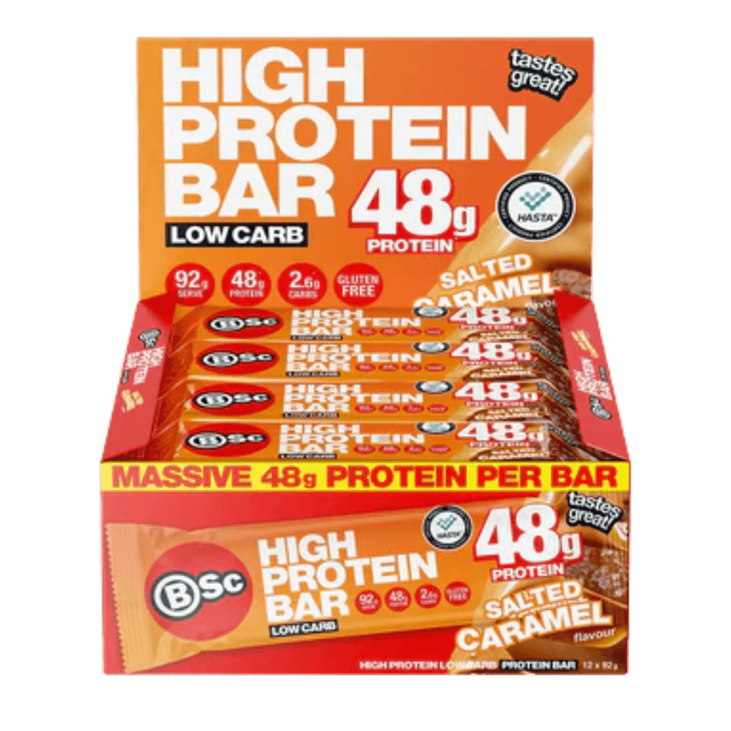 High Protein Low Carb Bar (2) & BSC-HPLC-12x92g-Cara