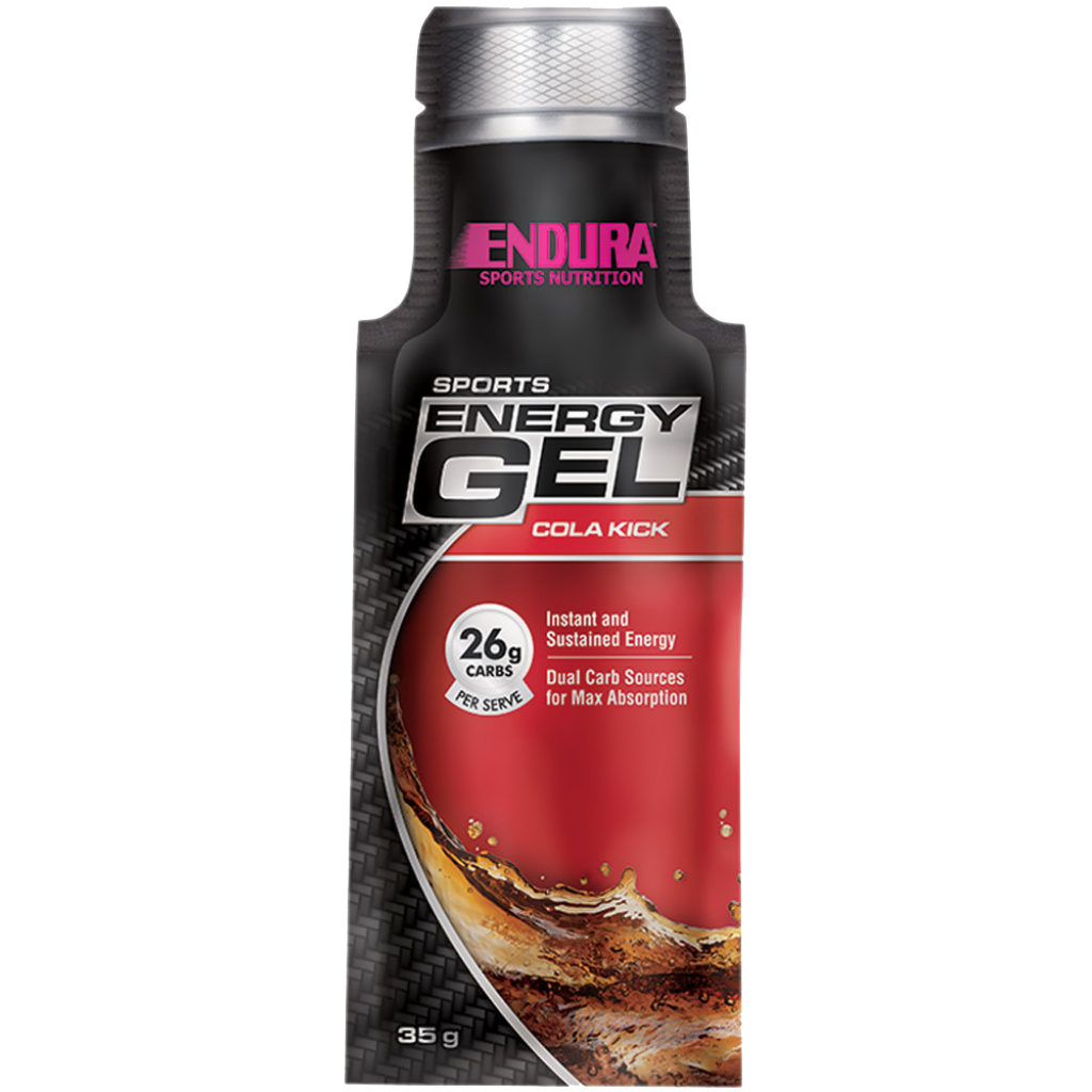 Endura Sports Gel Box (5) & Endura-SportsEnergyGel-20x35gSatchets--ColaKick