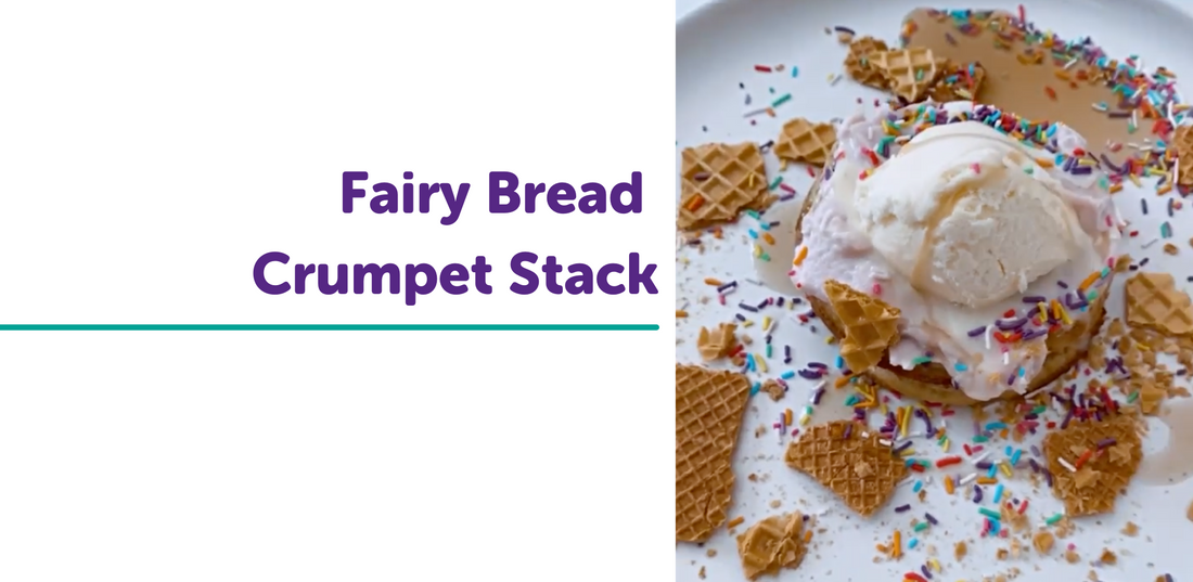 Fairy Bread Crumpet Stack