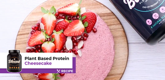 Plant-Based Strawberry Protein Cheesecake