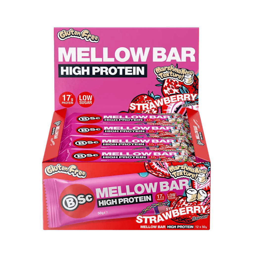 Protein Mallow Bar (1) & Protein Mallow Bar BSC ( Body Science ) Protein bars Box of 12 Strawberry