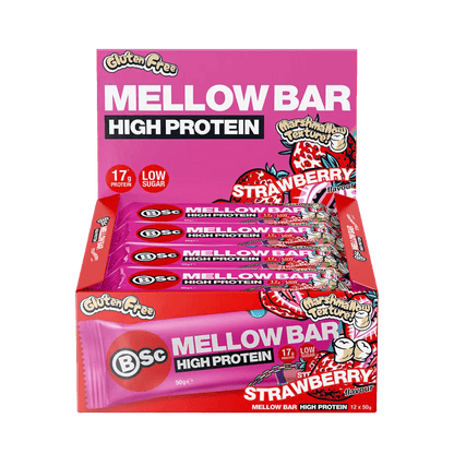 Protein Mallow Bar (1) & Protein Mallow Bar BSC ( Body Science ) Protein bars Box of 12 Strawberry