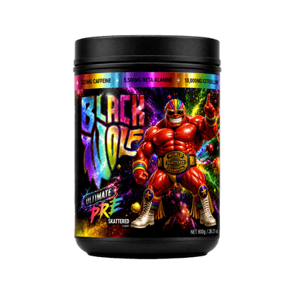 Ultimate Pre (1) & Ultimate Pre Black Wolf High stim pre workout 50/25 Serves Skattered