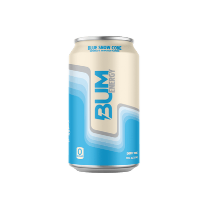BUM Energy Drinks (1) & BUM Energy Drinks RAW Drinks for pre workout Case of 12 Blue Snow Cone