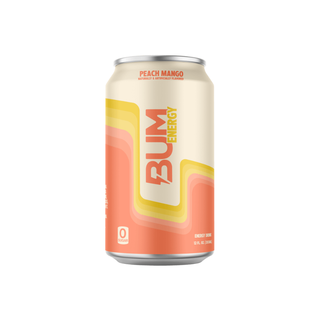 BUM Energy Drinks & BUM Energy Drinks RAW Drinks for pre workout Case of 12 Peach Mango