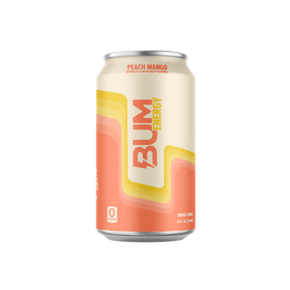 BUM Energy Drinks & BUM Energy Drinks RAW Drinks for pre workout Case of 12 Peach Mango