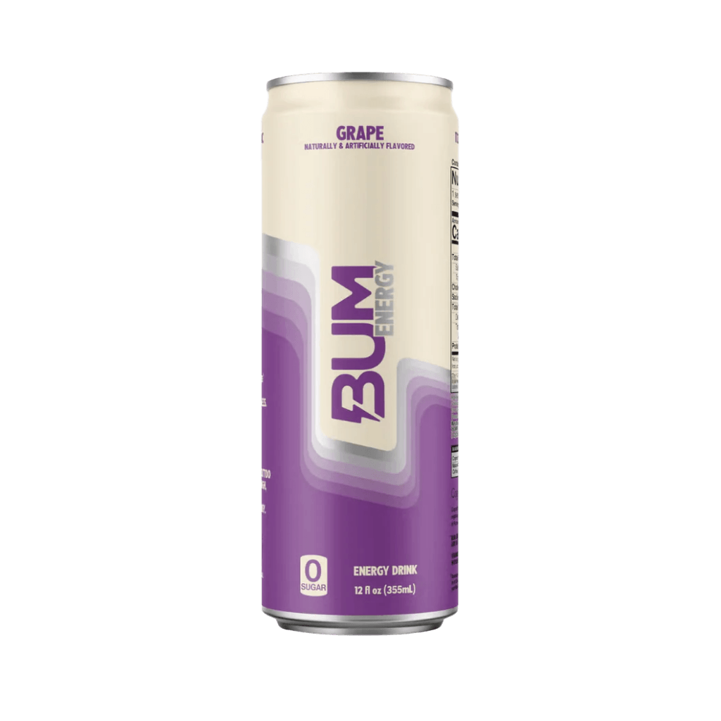 BUM Energy Drinks RAW Drinks for pre workout Case of 12 Grape