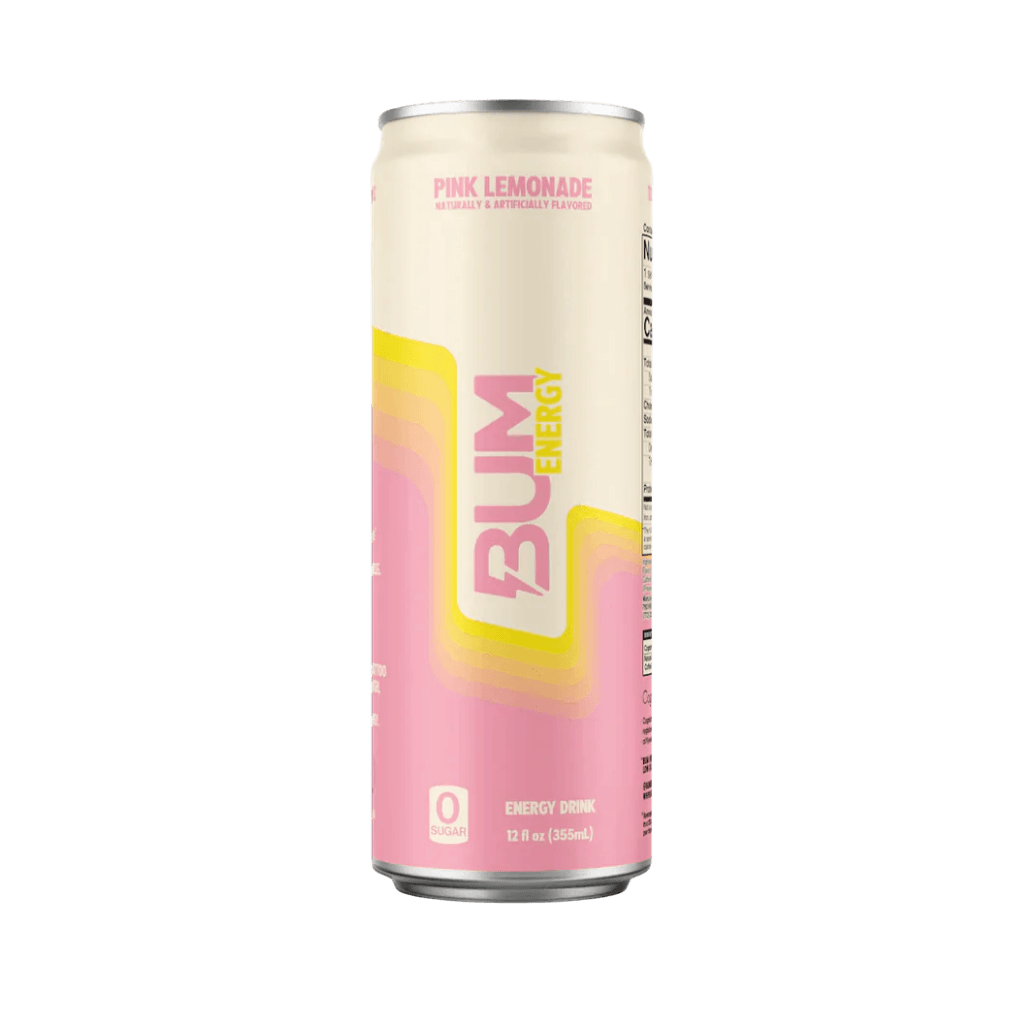 BUM Energy Drinks RAW Drinks for pre workout Case of 12 Pink Lemonade