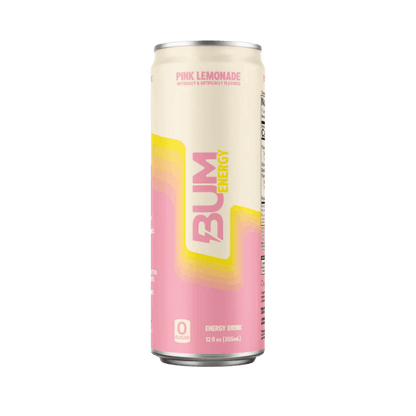 BUM Energy Drinks RAW Drinks for pre workout Case of 12 Pink Lemonade