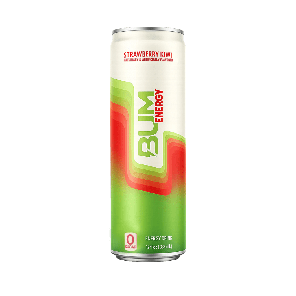 BUM Energy Drinks RAW Drinks for pre workout Case of 12 Strawberry Kiwi