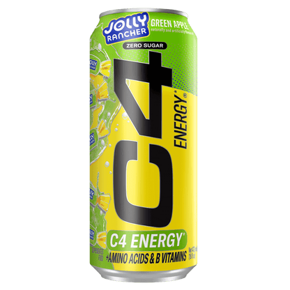 C4 Original Carbonated Cans Cellucor Drinks for pre workout Box of 12 Jolly Rancher Green Apple