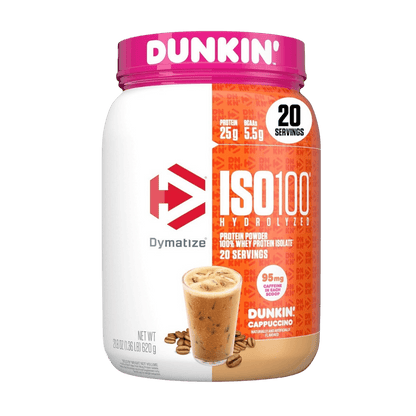 ISO-100 X Dunkin' & ISO-100 X Dunkin' Dymatize Whey protein isolate 20 Serves Cappuccino