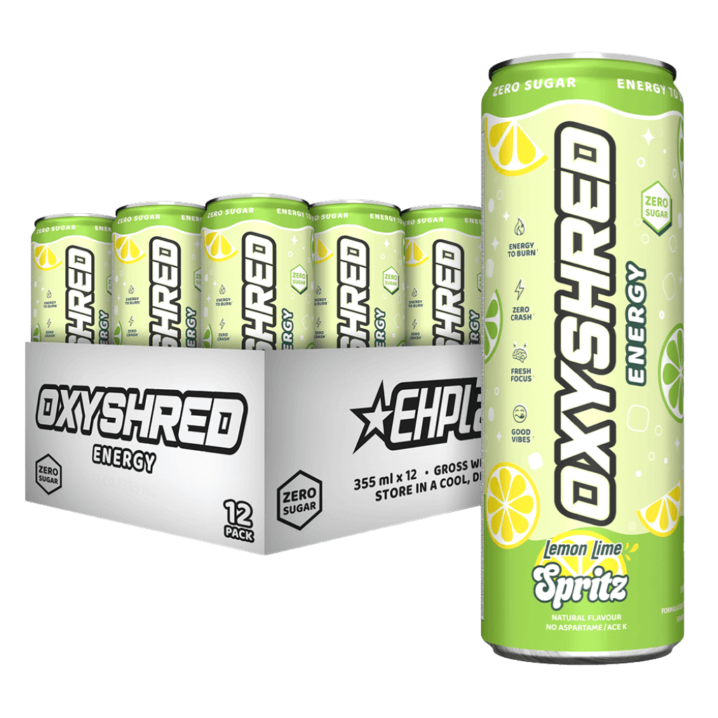 OxyShred Ultra Energy RTD EHP Labs Drinks for pre workout 12 Pack Lemon Lime Spritz