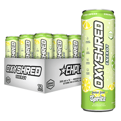 OxyShred Ultra Energy RTD EHP Labs Drinks for pre workout 12 Pack Lemon Lime Spritz