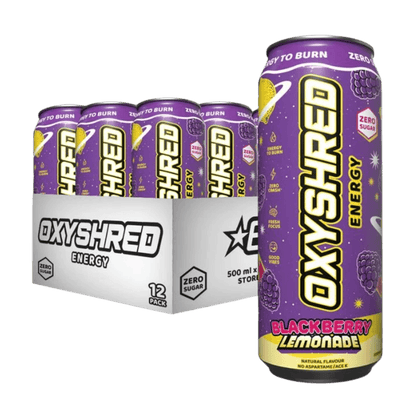 OxyShred Ultra Energy RTD EHP Labs Drinks for pre workout 12 Pack (500ml Can) Blackberry Lemonade