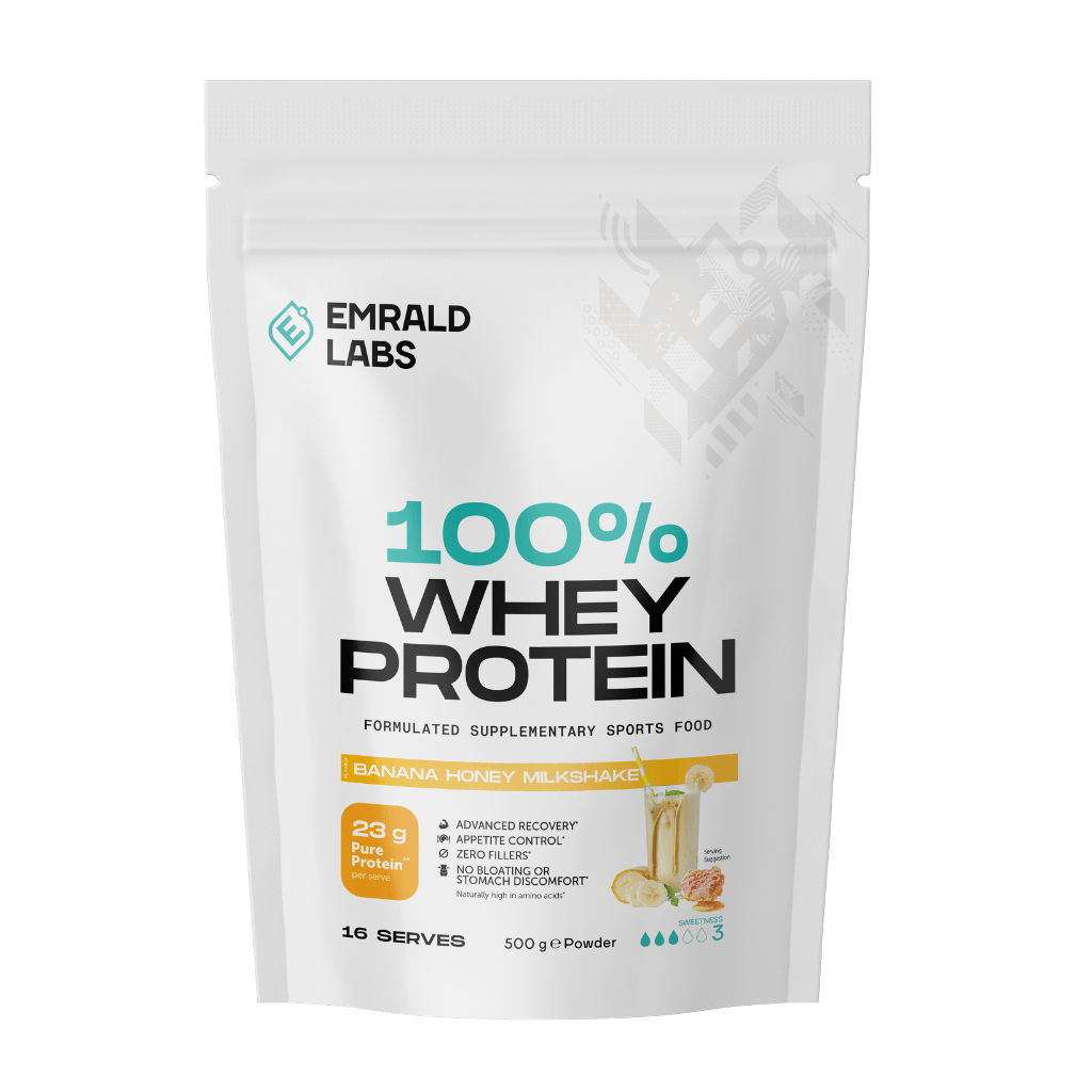 100% Whey Protein Emrald Labs Whey blend protein 500g Banana Honey Milkshake