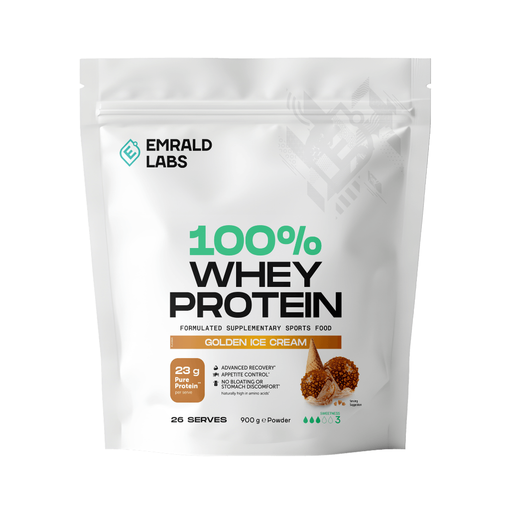 100% Whey Protein (5) & 100% Whey Protein Emrald Labs Whey blend protein 900g Golden Ice Cream