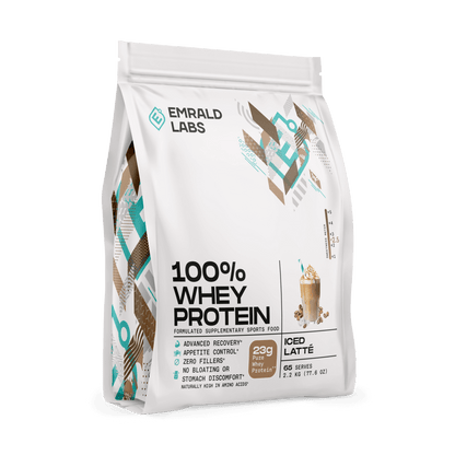 100% Whey Protein (18) & 100% Whey Protein Emrald Labs Whey blend protein 2.2kg Iced Latte