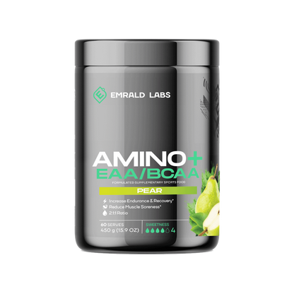Amino+ EAA/BCAA (7) & EMRALD-Amino+-60Srv-Pear