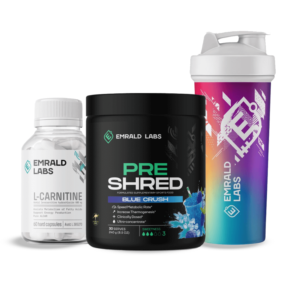 Pre Shred + FREE L-Carnitine + FREE Emrald Labs Shaker