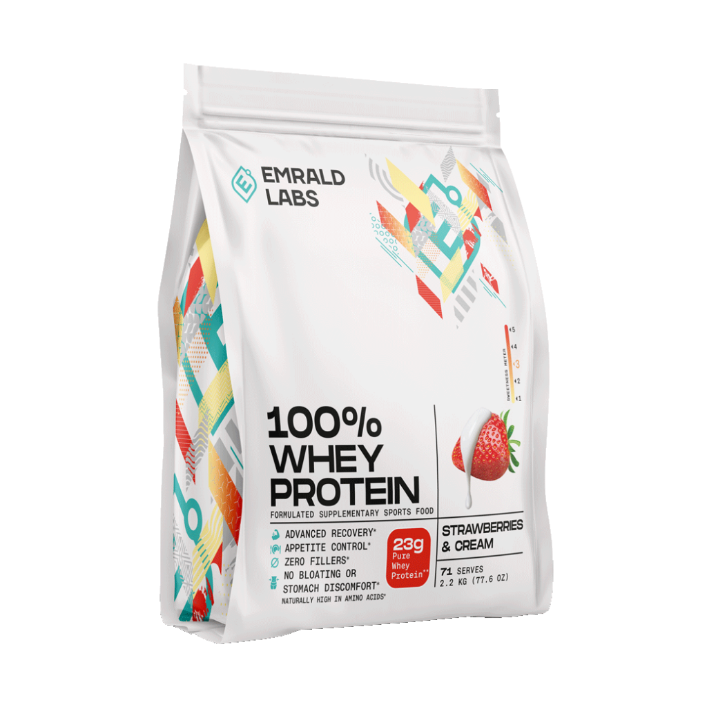 100% Whey Protein (9) & 100% Whey Protein Emrald Labs Whey blend protein 2.2kg Strawberries & Cream