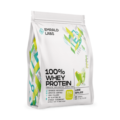 100% Whey Protein (5) & 100% Whey Protein Emrald Labs Whey blend protein 900g Lime Splice