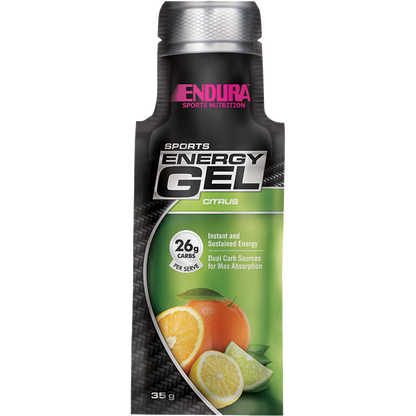 Endura Sports Gel Box & Endura-SportsEnergyGel-20x35gSatchets--Citrus