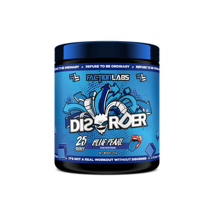 Disorder Faction Labs Medium stimulant pre workout powder 25 Serves Blue Pearl