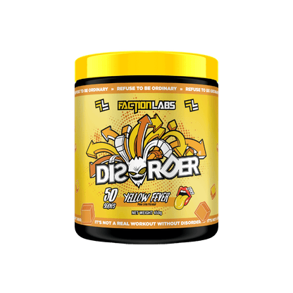Disorder Faction Labs Medium stimulant pre workout powder 50 Serves Yellow Fever