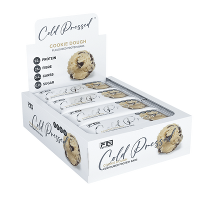 Cold Pressed Protein Bar (23) & FIBREBOOST-Cold-Press-Bar-Box12-CookieDough