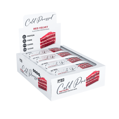 Cold Pressed Protein Bar (14) & FIBREBOOST-Cold-Press-Bar-Box12-RedVel