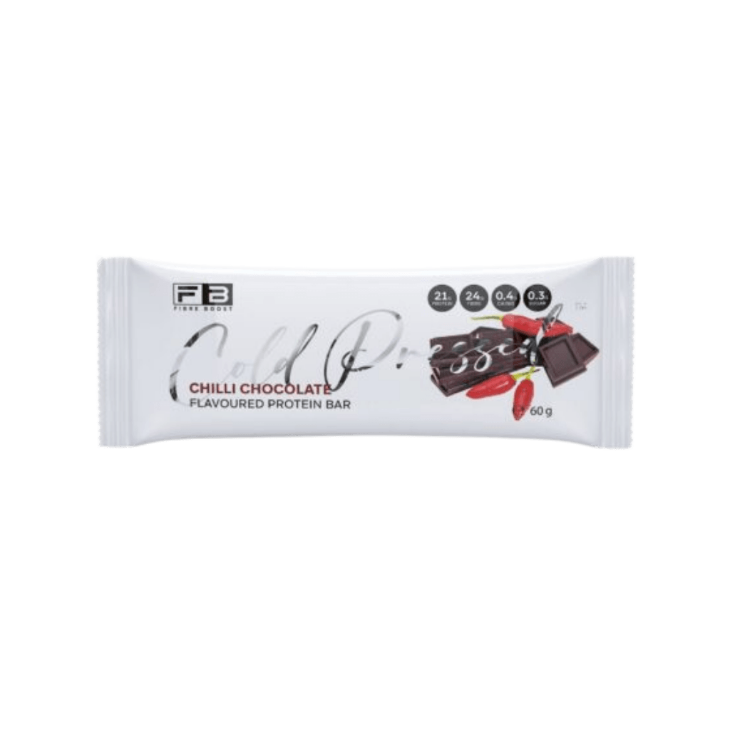 Cold Pressed Protein Bar Fibre Boost High protein bars Box of 12 Chilli Chocolate