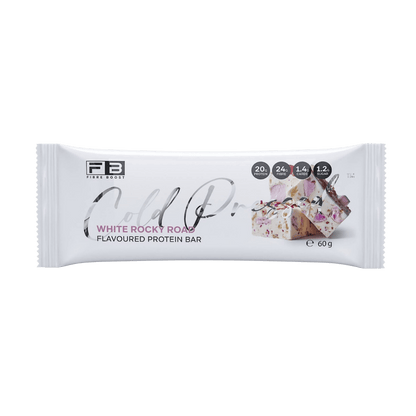 Cold Pressed Protein Bar Fibre Boost High protein bars Box of 12 White Rocky Road