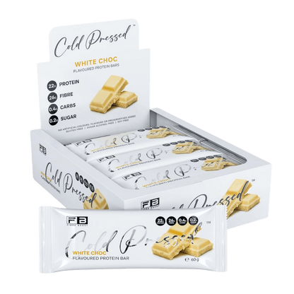 Cold Pressed Protein Bar Fibre Boost High protein bars Box of 12 White Choc