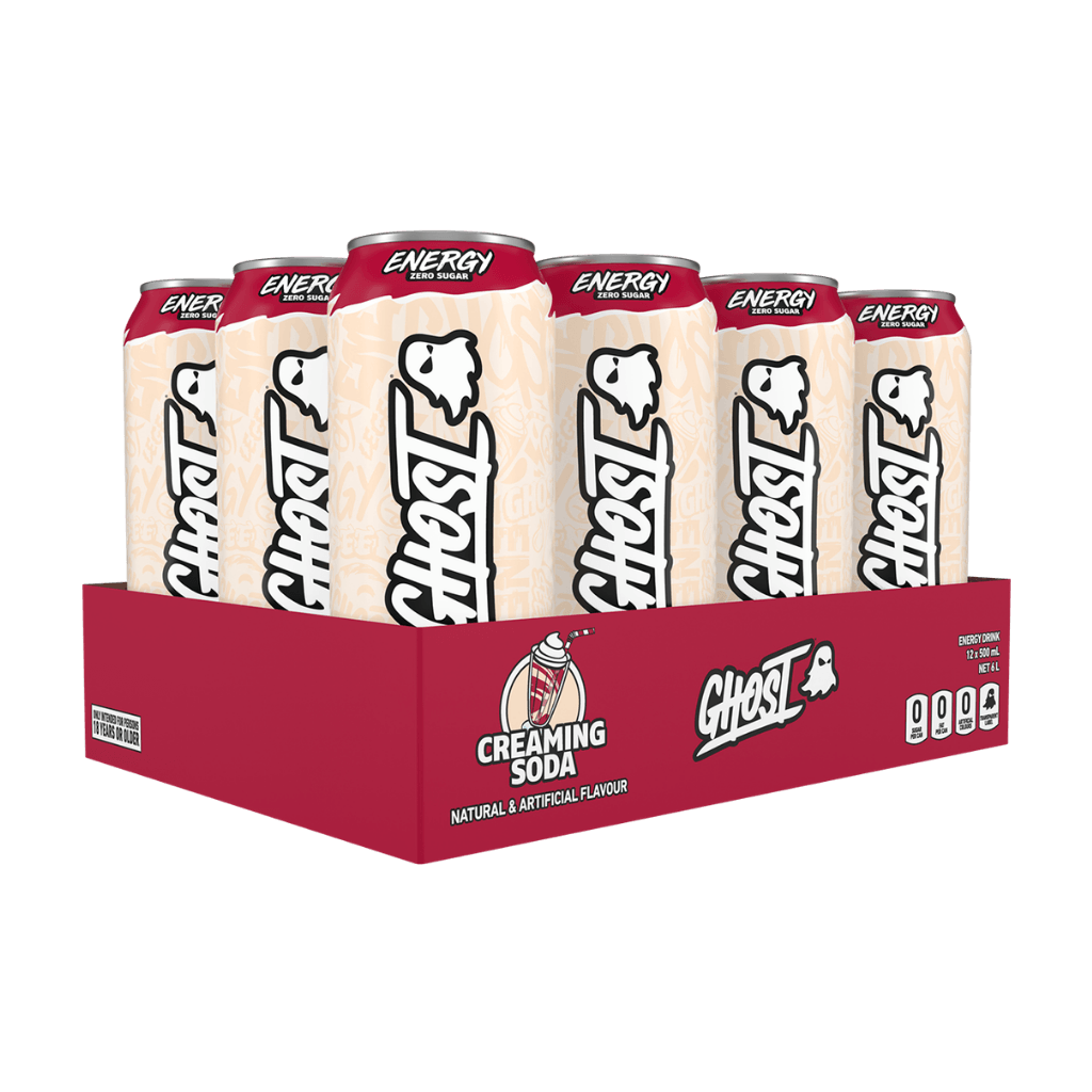 Ghost RTD Ghost Drinks for pre workout Box of 12 (500ml Can) Creaming Soda