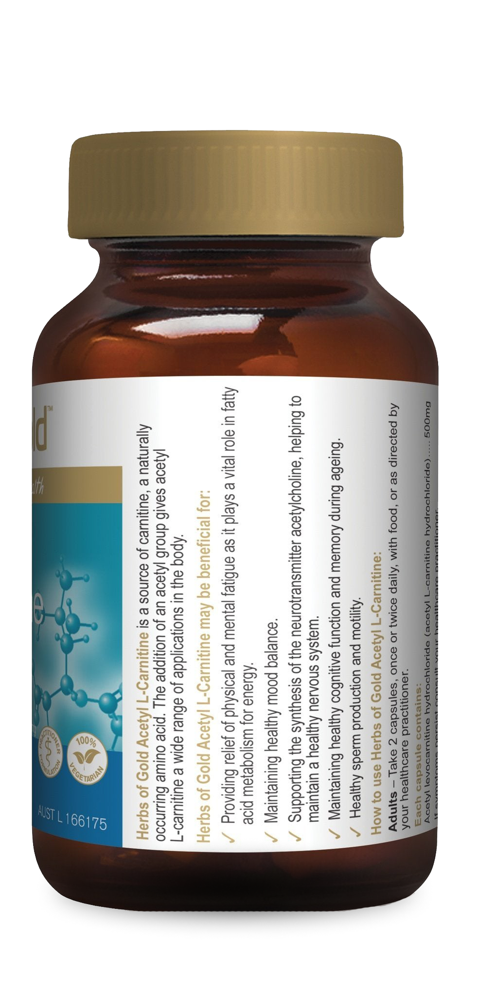 Herbs of Gold Acetyl L-Carnitine Vegan Caps
