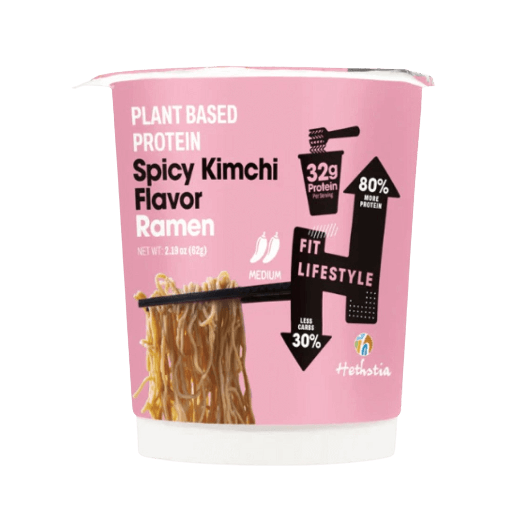 Plant Based Protein Ramen Hethstia Protein snacks 6 Pack Spicy Kimchi