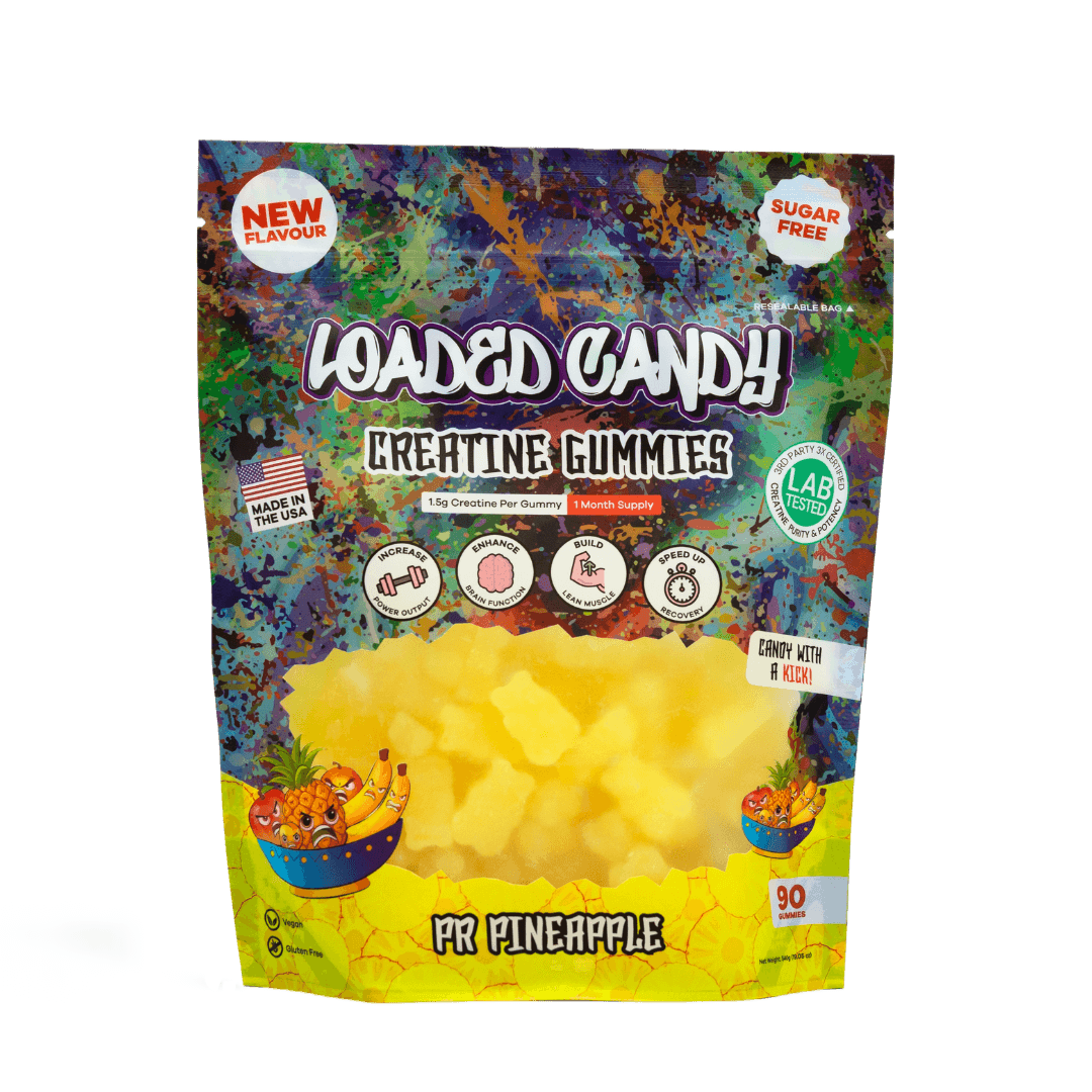 Creatine Gummies Loaded Candy Creatine gummies 90 Gummies PR Pineapple SUGAR FREE