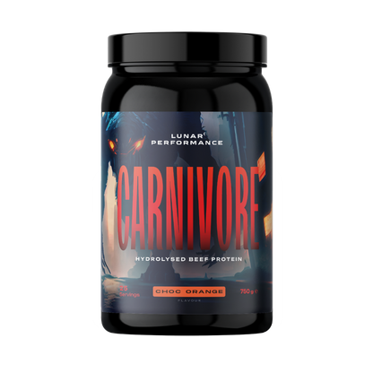 Carnivore Beef Protein Isolate Lunar Performance Collagen protein powder 25 Serves Choc Orange