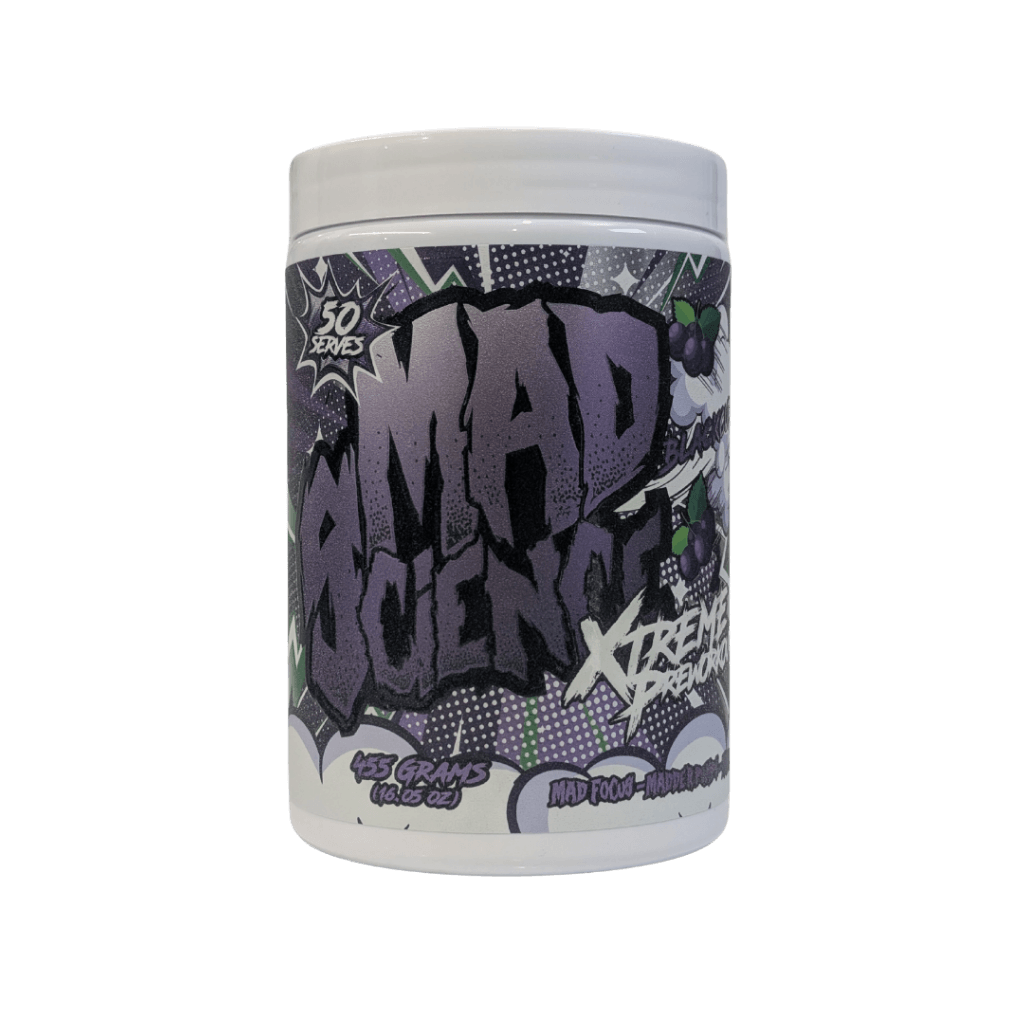 Mad Science Xtreme Pre Workout Mad Science Super high stimulant pre workout powder 50 Serves Blackcurrant