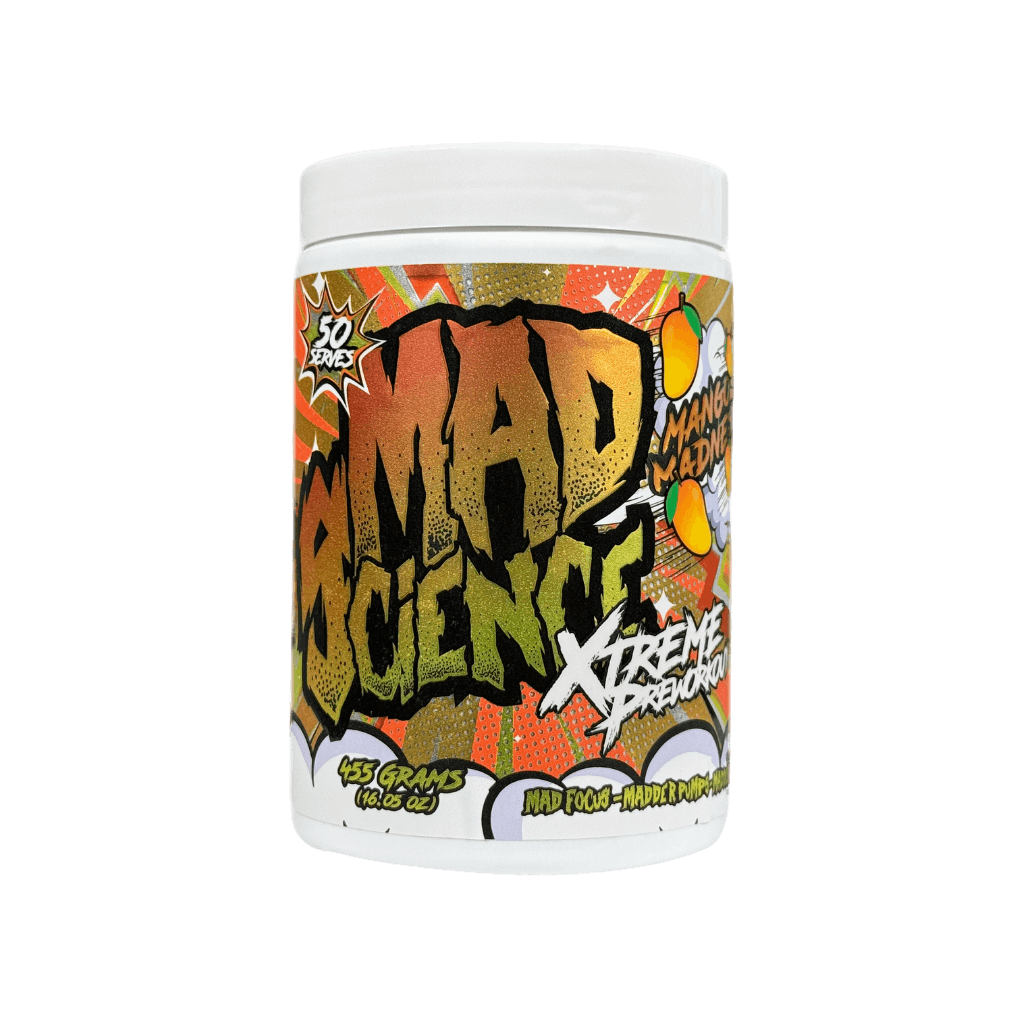 Mad Science Xtreme Pre Workout Mad Science Super high stimulant pre workout powder 50 Serves Mango Madness
