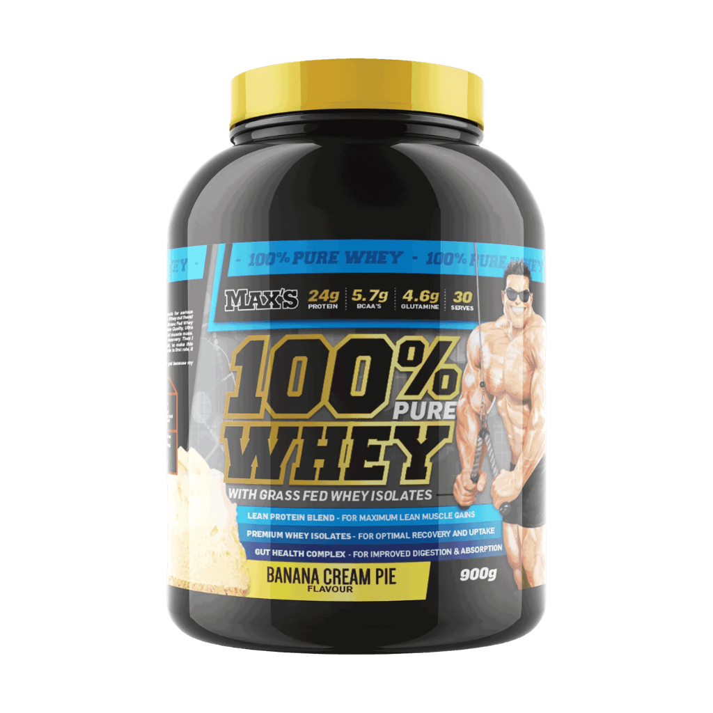 Max's 100% Pure Whey Max's Whey protein isolate 900g Banana Cream Pie