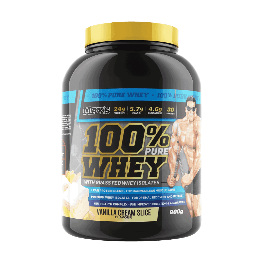 Max's 100% Pure Whey Max's Whey protein isolate 900g Vanilla Creme Slice