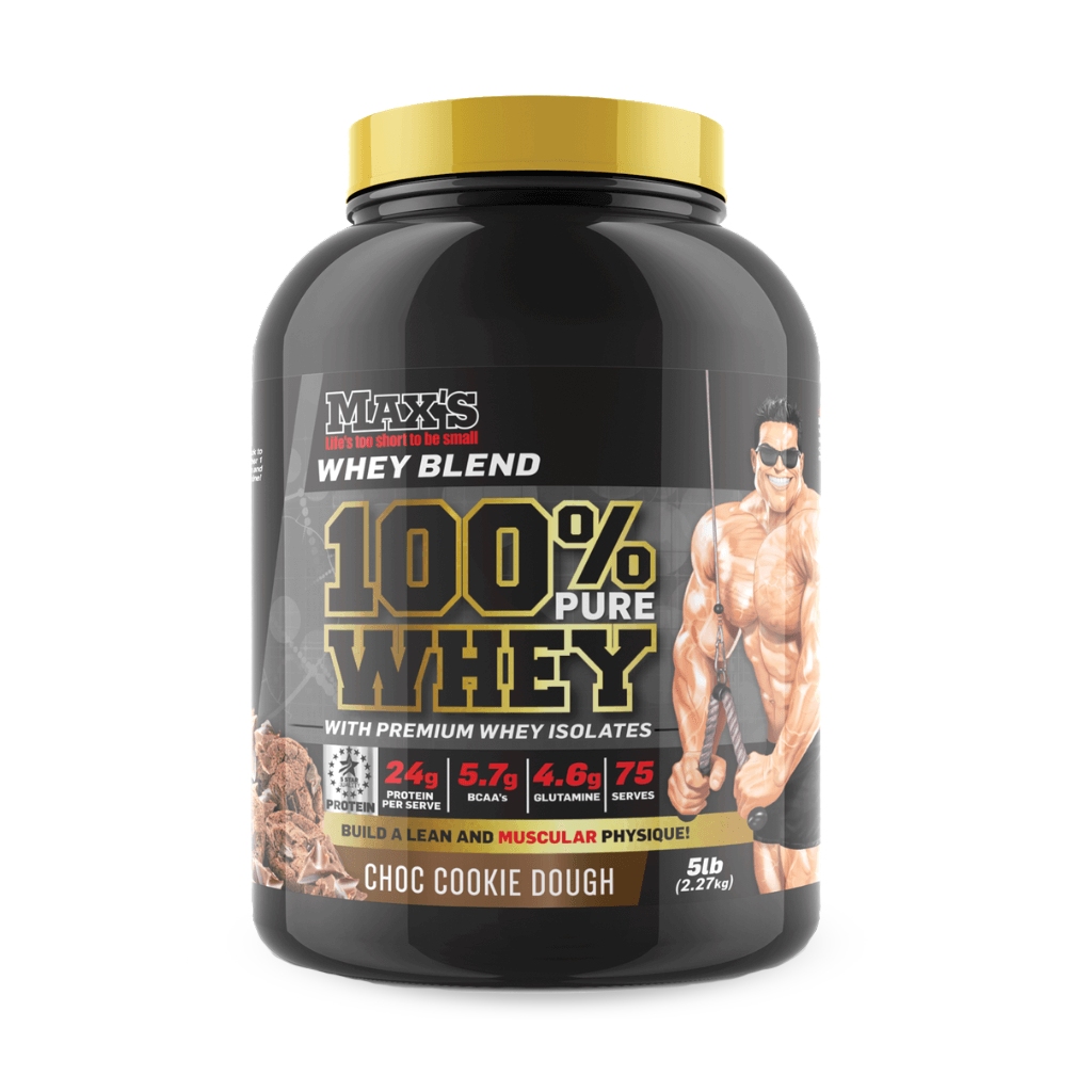 Max's 100% Pure Whey & MAX-100%-Whey-2.27kg-Choc