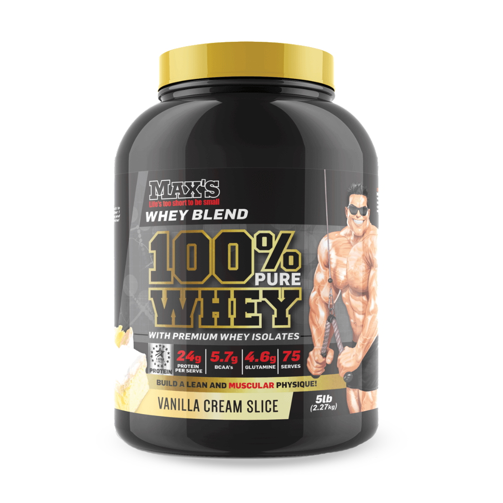 Max's 100% Pure Whey (1) & MAX-100%-Whey-2.27kg-Van