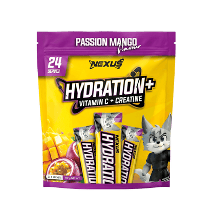 Hydration+ Nexus Electrolyte supplements 24 Sachets Passion Mango