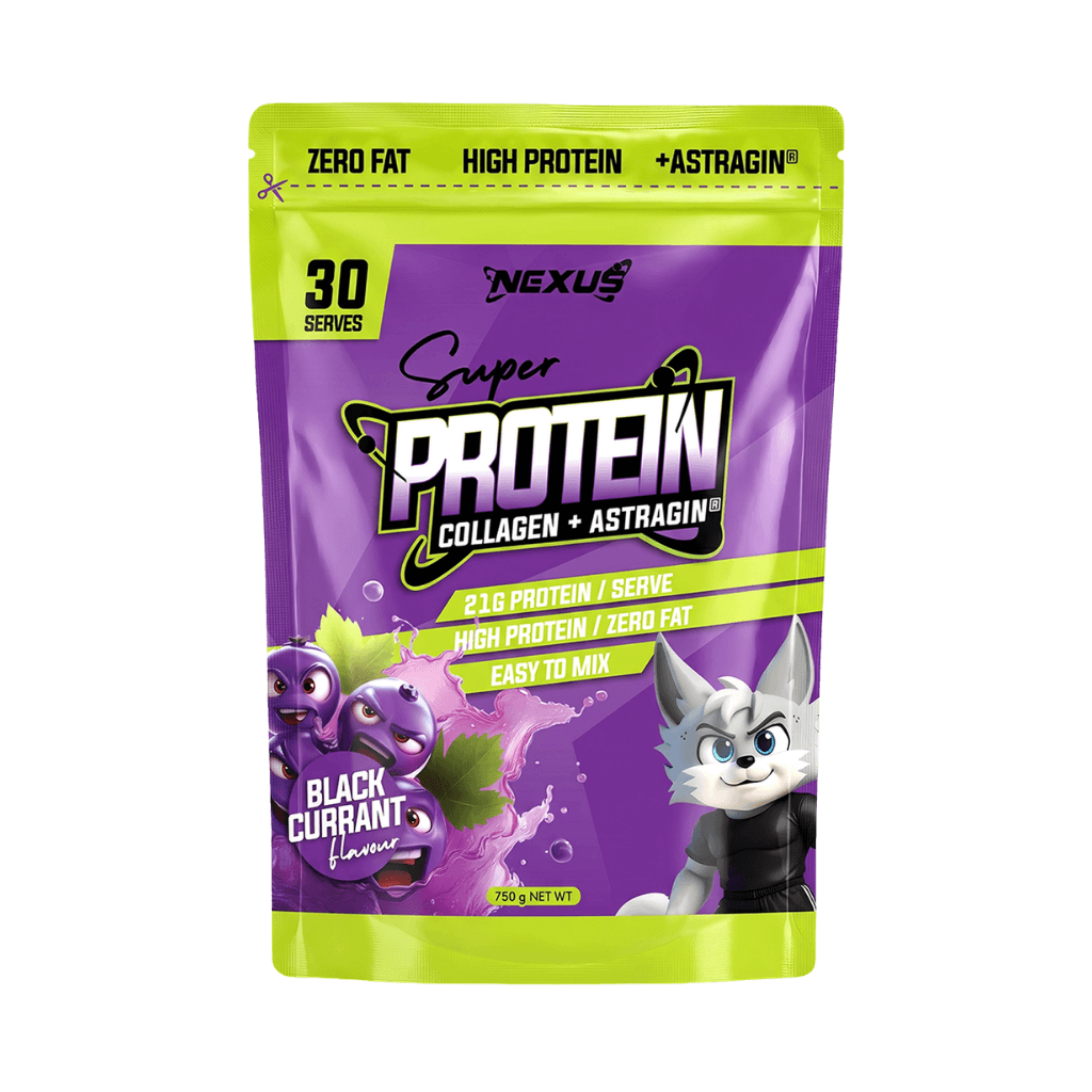 Super Protein Water (7) & Super Protein Water Nexus Collagen protein powder 30 Serves Blackcurrant