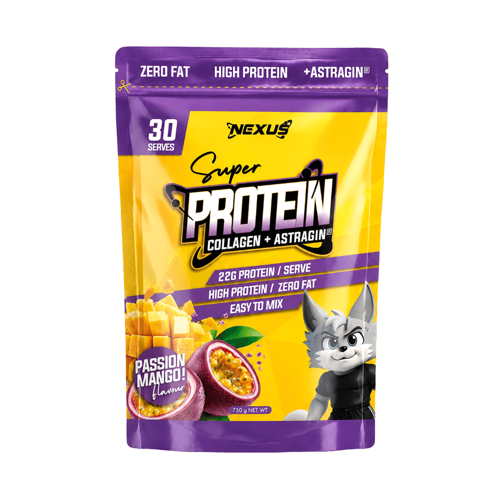 Super Protein Water (6) & Super Protein Water Nexus Collagen protein powder 30 Serves Passion Mango