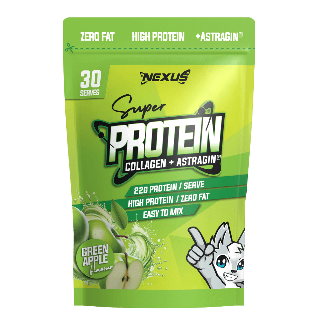 Super Protein Water (6) & Super Protein Water Nexus Collagen protein powder 30 Serves Green Apple
