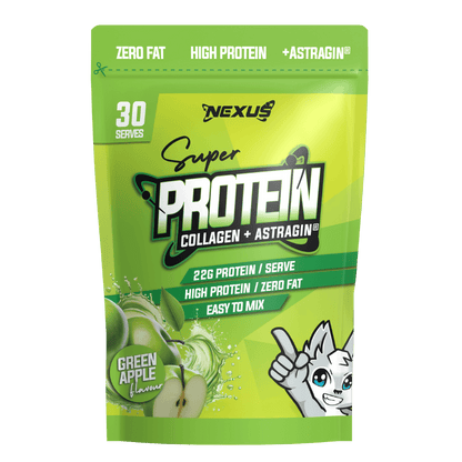 Super Protein Water (6) & Super Protein Water Nexus Collagen protein powder 30 Serves Green Apple